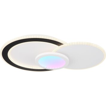 Plafonnier Globo GISELL LED Blanc, 1 lumière, Télécommandes, Changeur de couleurs