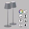 Lampe de table 2 set FHL easy Cosenza LED Gris, 1 lumière, Changeur de couleurs