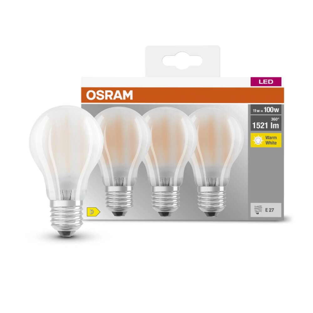 OSRAM Set de 3 LED E27 11 Watt 2700 Kelvin 1521 Lumen main product photo