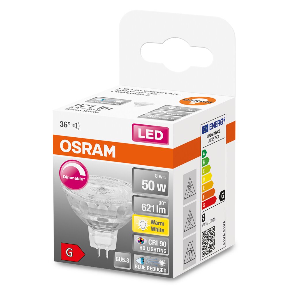 Ampoule LED GU5.3 4,9 W MR16 à intensité variable par Osram LedVance