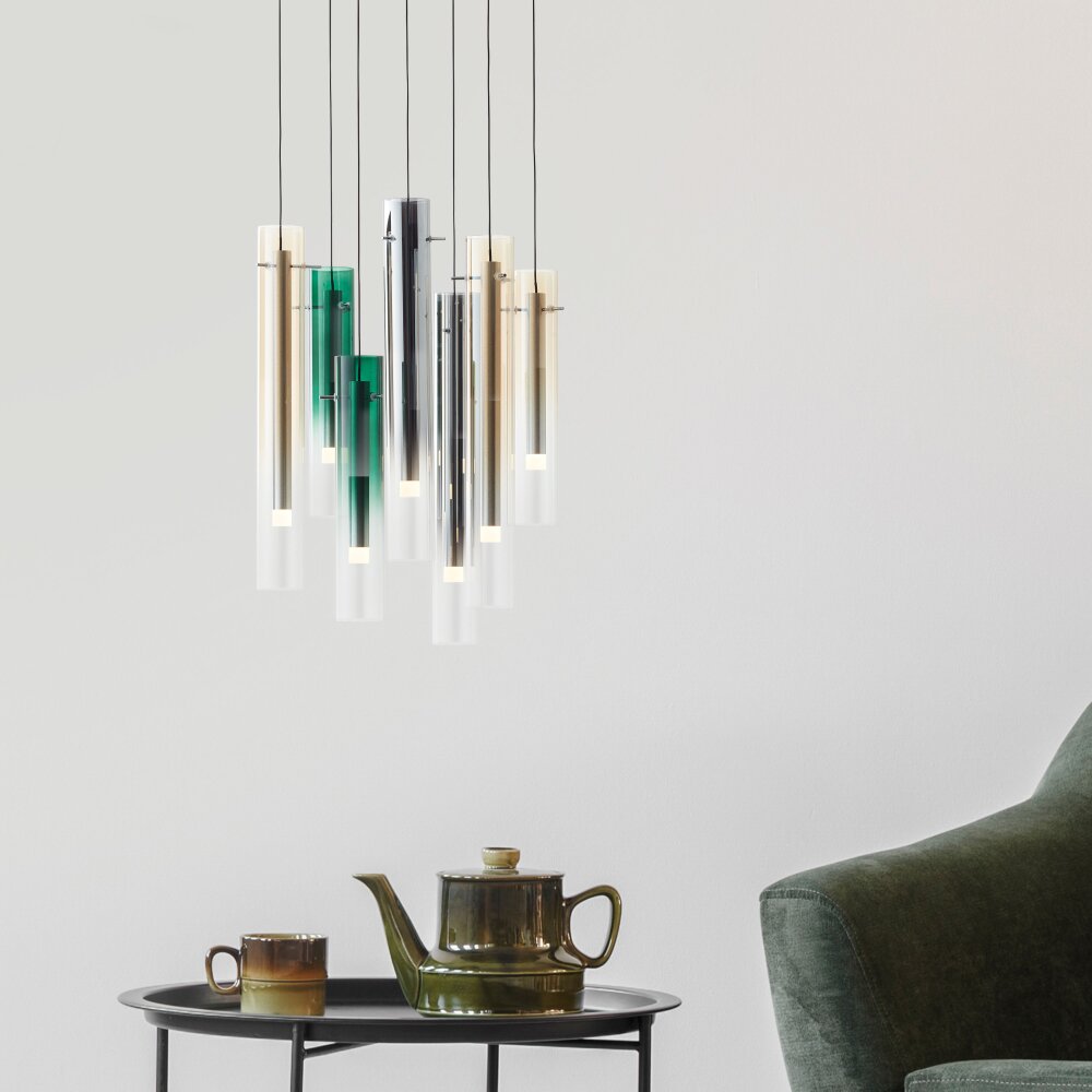 Suspension Brilliant Inez LED Argenté, 7 lumières main product photo