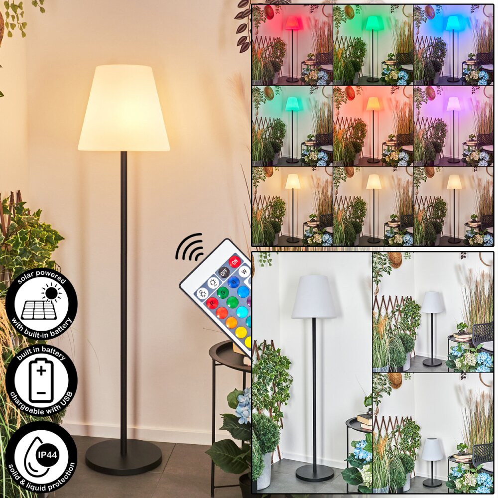 Lampadaire solaire d'extérieur Fisao LED Noir, 41 lumières, Télécommandes main product photo