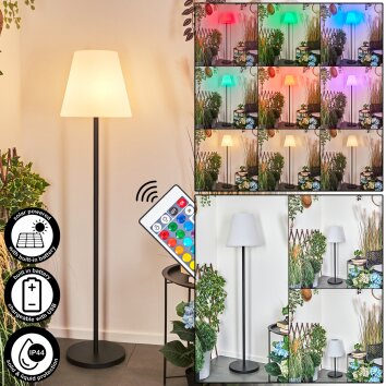 Lampadaire solaire d'extérieur Fisao LED Noir, 41 lumières, Télécommandes