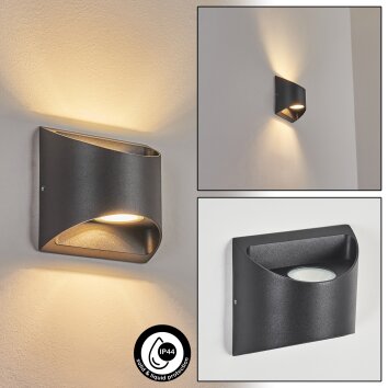 Applique murale d'extérieur Suriyaco LED Noir, 2 lumières