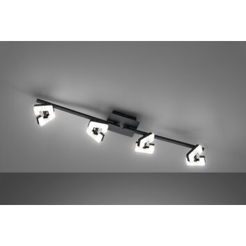 Plafonnier Fischer & Honsel Ray LED Noir, 4 lumières