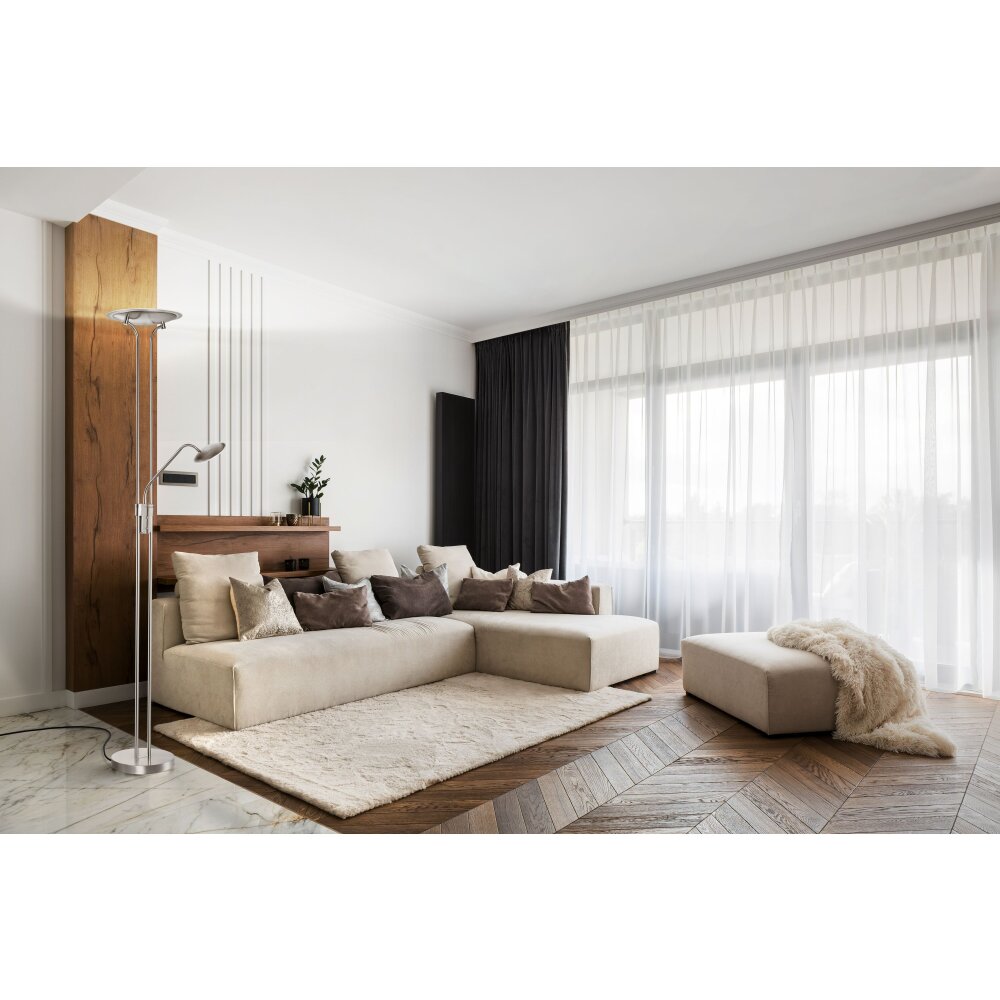 Lampadaire à vasque Fischer & Honsel Tallri LED Nickel mat, 1 lumière main product photo