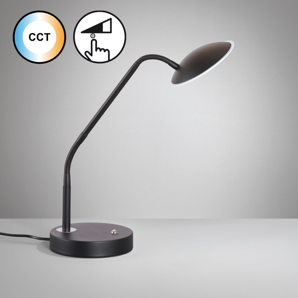 Lampe de table Fischer & Honsel Tallri LED Noir, 1 lumière main product photo