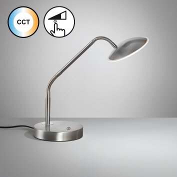 Lampe de table Fischer & Honsel Tallri LED Nickel mat, 1 lumière