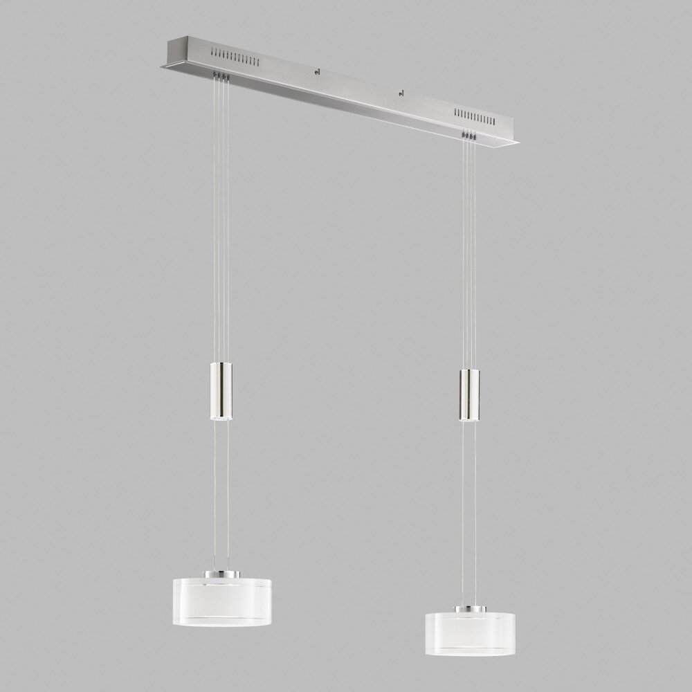 Suspension Fischer & Honsel Lavin LED Nickel mat, 2 lumières main product photo
