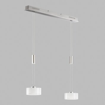 Suspension Fischer & Honsel Lavin LED Nickel mat, 2 lumières