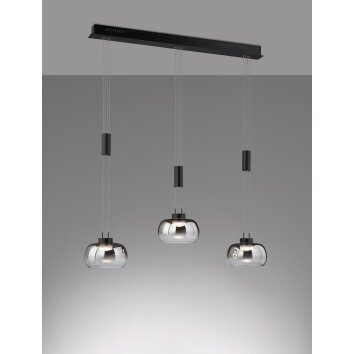 Suspension Fischer & Honsel Arosa LED Noir, 3 lumières