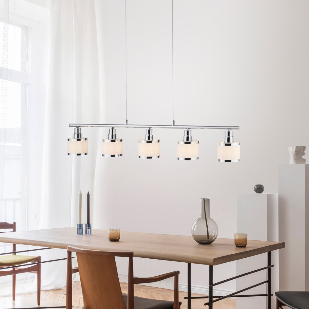 Suspension Leuchten-Direkt ACCOR Argenté, 5 lumières main product photo