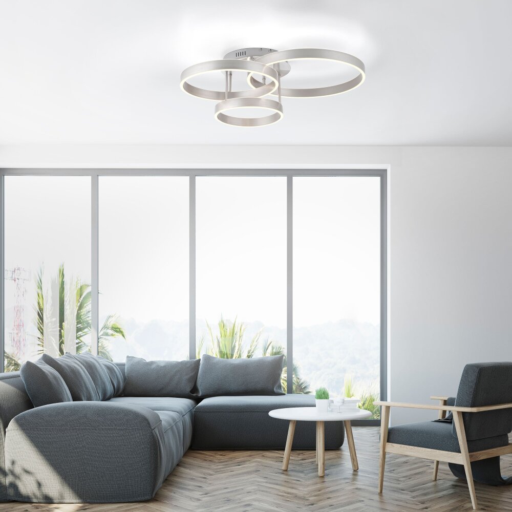 Plafonnier Leuchten-Direkt LILLUTI LED Argenté, 2 lumières, Télécommandes main product photo