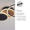 Plafonnier Leuchten-Direkt SEVENT LED Couleur bois, Noir, 1 lumière