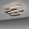 Plafonnier Leuchten-Direkt SEVENT LED Couleur bois, Noir, 1 lumière