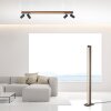 Plafonnier Paul Neuhaus PURE-LINES LED Anthracite, Bois foncé, 5 lumières, Télécommandes