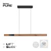 Suspension Paul Neuhaus PURE-MOTO-RISE LED Couleur bois, Noir, 3 lumières, Télécommandes