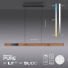 Suspension Paul Neuhaus PURE-MOTO-RISE LED Couleur bois, Noir, 3 lumières, Télécommandes
