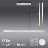 Suspension Paul Neuhaus PURE-MOTO-RISE LED Argenté, 3 lumières, Télécommandes