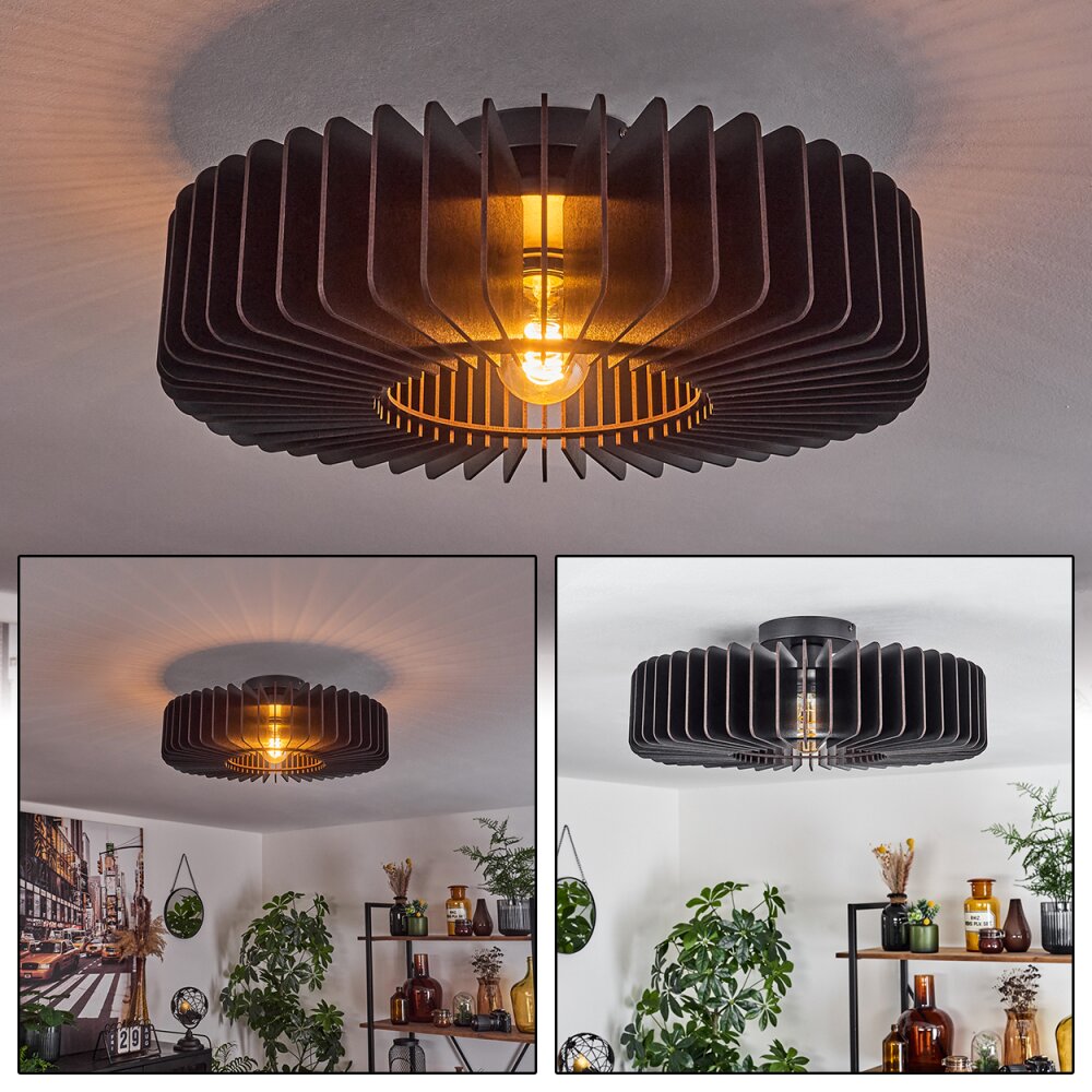 Plafonnier Konbongou Noir, 1 lumière main product photo