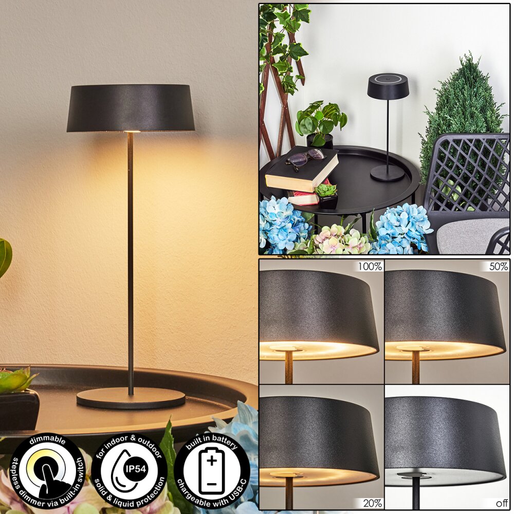 Lampe à poser Kouvi LED Noir, 1 lumière main product photo