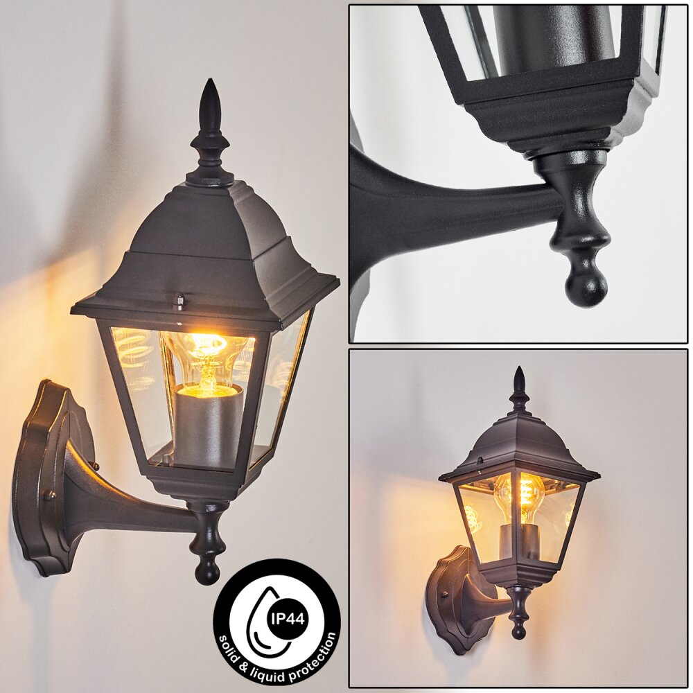 Applique murale d'extérieur Naofe Noir, 1 lumière main product photo