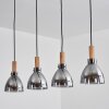 Suspension Yadekope Couleur bois, Noir, 4 lumières