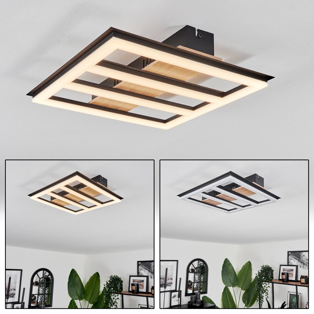 Plafonnier Nganbeto LED Couleur bois, Noir, 1 lumière main product photo