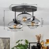 Plafonnier Haikala Clair, Fumé, 3 lumières