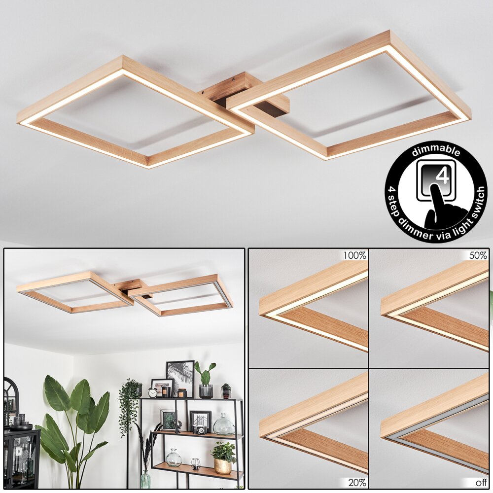 Plafonnier Surisultana LED Bois clair, Noir, 2 lumières main product photo