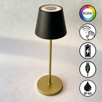 Lampe de table FHL easy Cosenza 2.0 LED Noir, 1 lumière, Changeur de couleurs