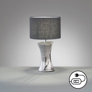 Lampe de table Fischer & Honsel Louis Argenté, 1 lumière