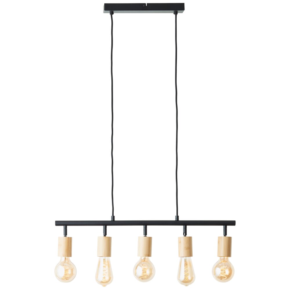 Suspension Brilliant Tiffany Écru, Noir, 5 lumières main product photo