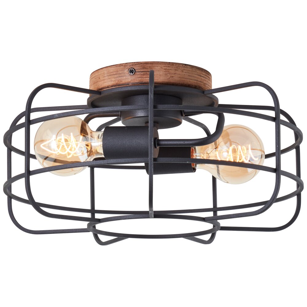 Plafonnier Brilliant Gwen Bois foncé, 2 lumières main product photo