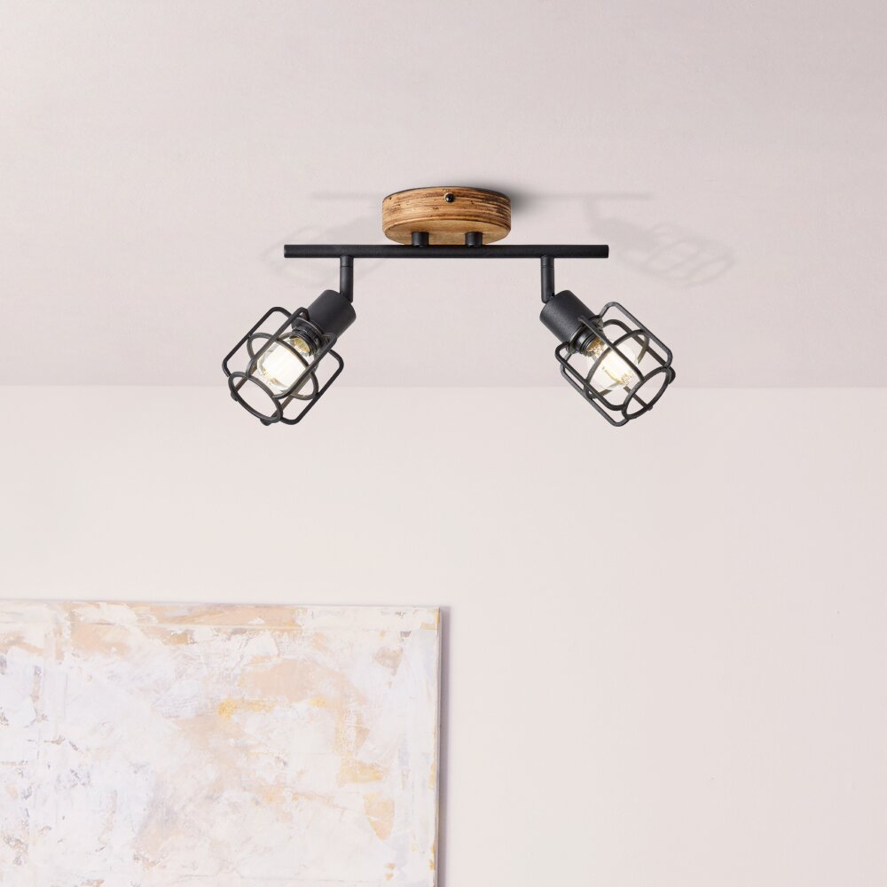 Plafonnier Brilliant Gwen Bois foncé, 2 lumières main product photo