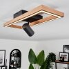 Plafonnier Fairburn LED Brun, Couleur bois, Noir, 2 lumières