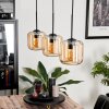 Suspension Verre 15 cm Lauden Ambre, 3 lumières