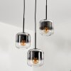 Suspension Verre 15 cm Lauden Chrome, Clair, Fumé, 3 lumières