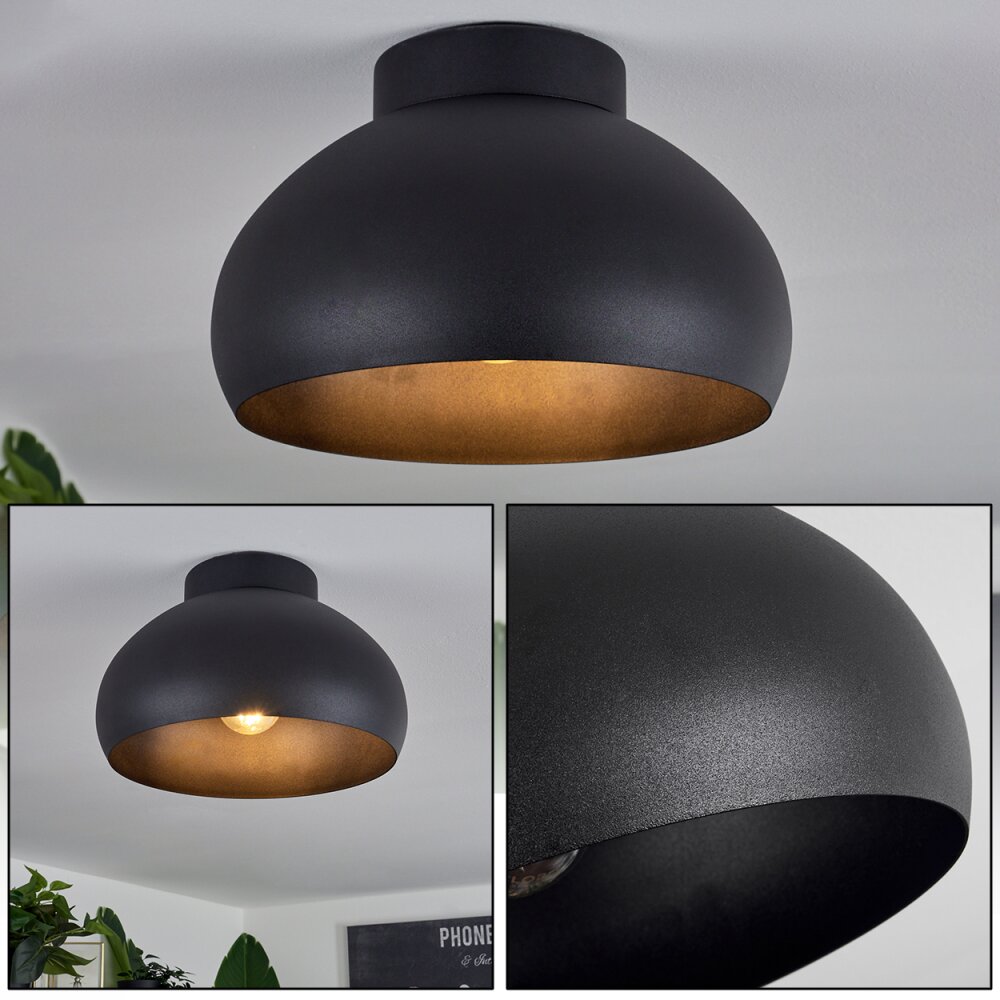 Plafonnier Guayo Noir, 1 lumière main product photo