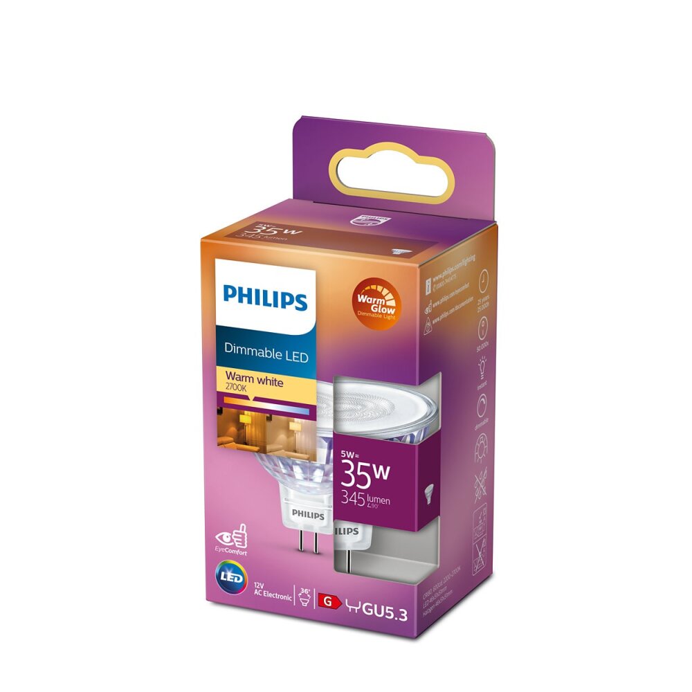 LED GU5.3 35 Watt 2700-2200 Kelvin 345 Lumen Philips main product photo