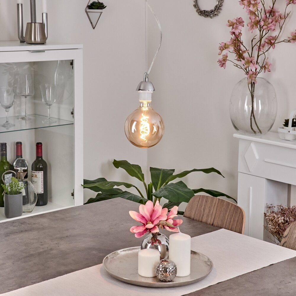 Suspension Girouxville Chrome, Blanc, 1 lumière main product photo