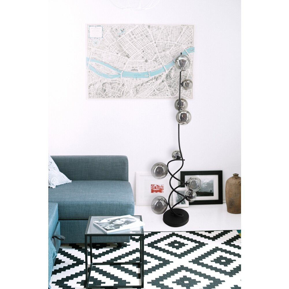 Lampadaire Globo RIHA LED Noir, 9 lumières main product photo