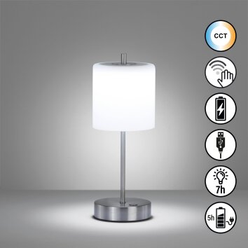 Lampe de table FHL easy Riva LED Nickel mat, 1 lumière