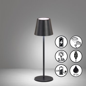 Lampe de table FHL easy Viletto LED Noir, 1 lumière