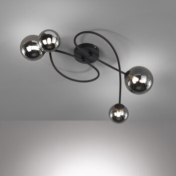 Plafonnier Fischer & Honsel Bala LED Noir, 4 lumières