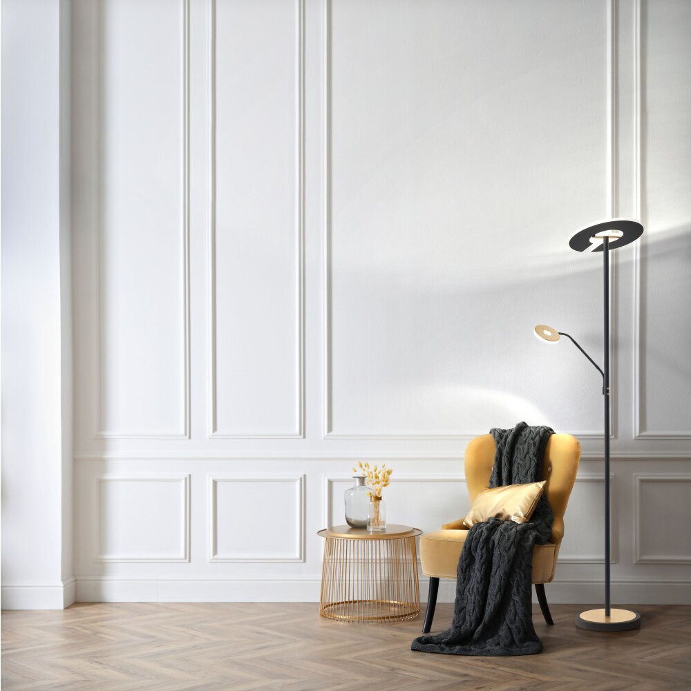 Lampadaire à vasque Fischer & Honsel Dent LED Noir, 1 lumière main product photo