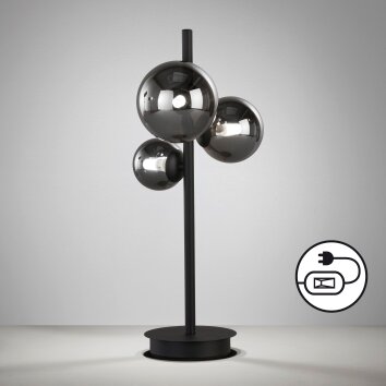 Lampe de table Fischer & Honsel Bala LED Noir, 3 lumières