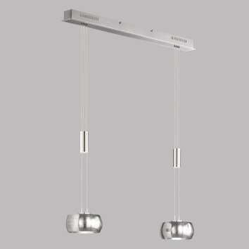Suspension Fischer & Honsel Colette LED Nickel mat, 2 lumières