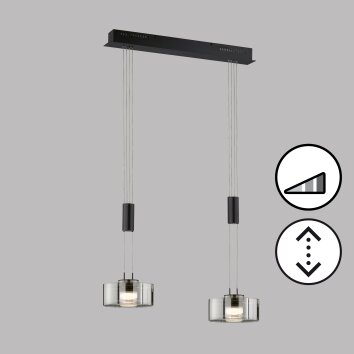 Suspension Fischer & Honsel Lavin LED Noir, 2 lumières