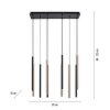 Suspension Paul Neuhaus FLUTE LED Noir, 10 lumières